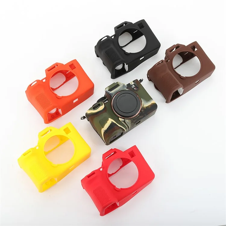 For Sony A7R5 Glossy Camera Cover Drop Protection Soft Silicone Protective Case - Camouflage