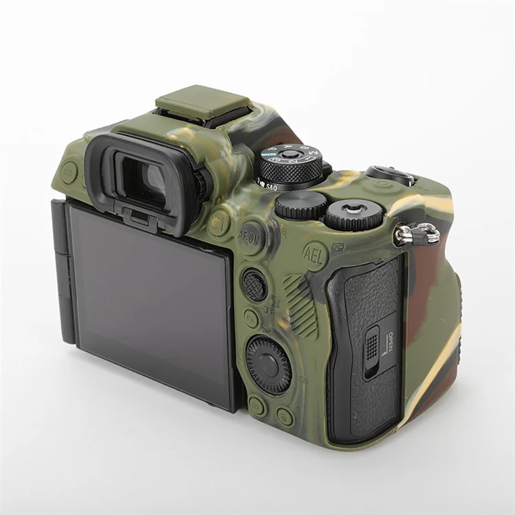 For Sony A7R5 Glossy Camera Cover Drop Protection Soft Silicone Protective Case - Camouflage