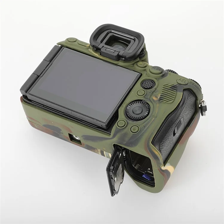 For Sony A7R5 Glossy Camera Cover Drop Protection Soft Silicone Protective Case - Camouflage