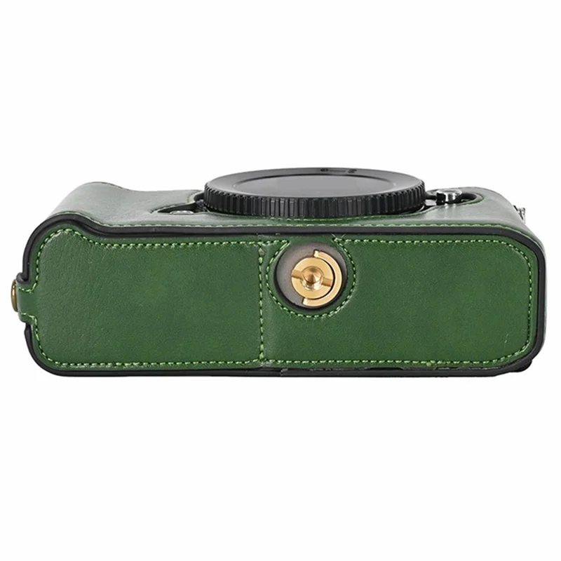 For Nikon Z f Tree Bark Leather Bottom Case Half Camera Cover with Battery Opening - Green