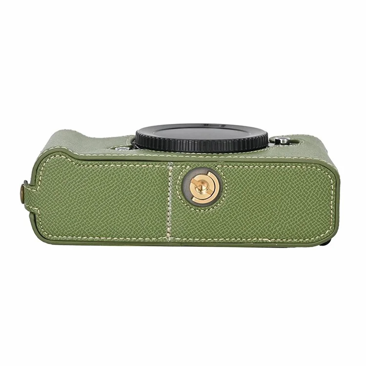 Diseño de apertura de batería Nikon Z f Palm Texture PU Leather Camera Cover Half Body Bottom Case - Verde