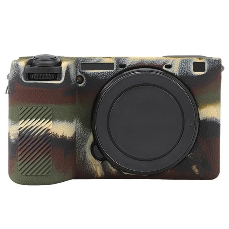 For Sony A6700 Litchi Texture Silicone Protective Case Anti-collision Camera Cover - Camouflage