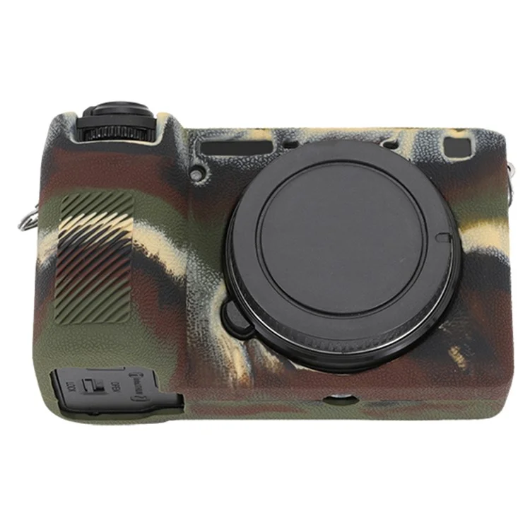 For Sony A6700 Litchi Texture Silicone Protective Case Anti-collision Camera Cover - Camouflage