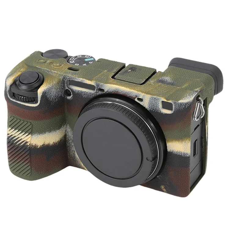 For Sony A6700 Litchi Texture Silicone Protective Case Anti-collision Camera Cover - Camouflage