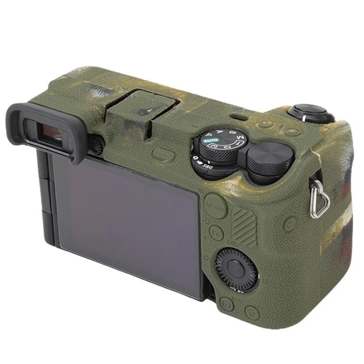 For Sony A6700 Litchi Texture Silicone Protective Case Anti-collision Camera Cover - Camouflage