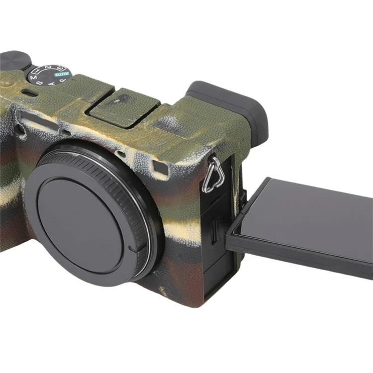For Sony A6700 Litchi Texture Silicone Protective Case Anti-collision Camera Cover - Camouflage