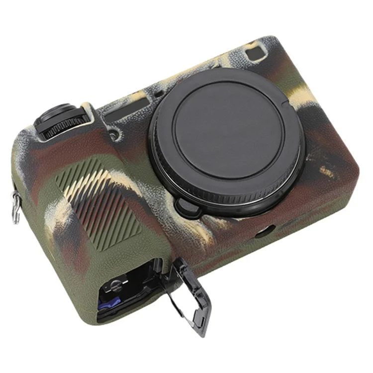 For Sony A6700 Litchi Texture Silicone Protective Case Anti-collision Camera Cover - Camouflage