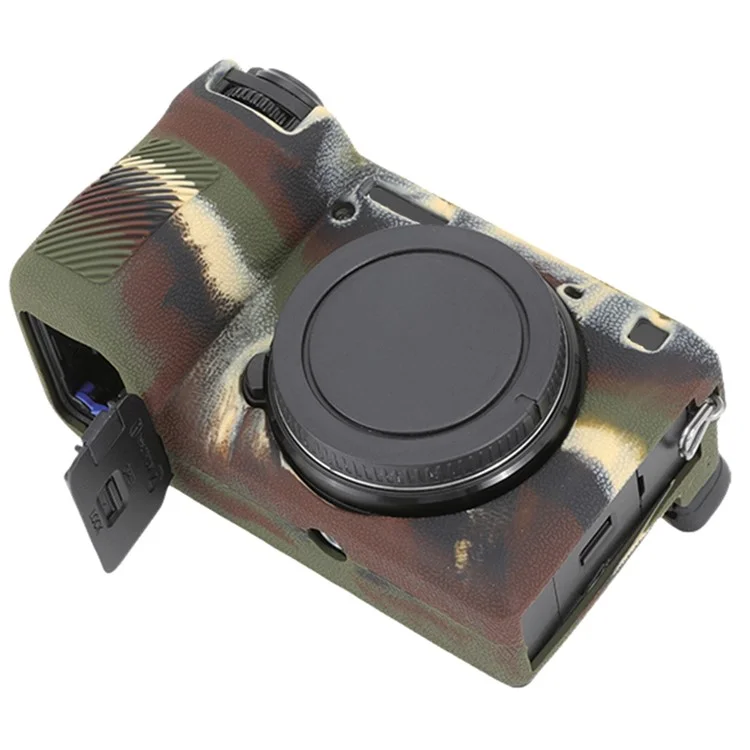 For Sony A6700 Litchi Texture Silicone Protective Case Anti-collision Camera Cover - Camouflage