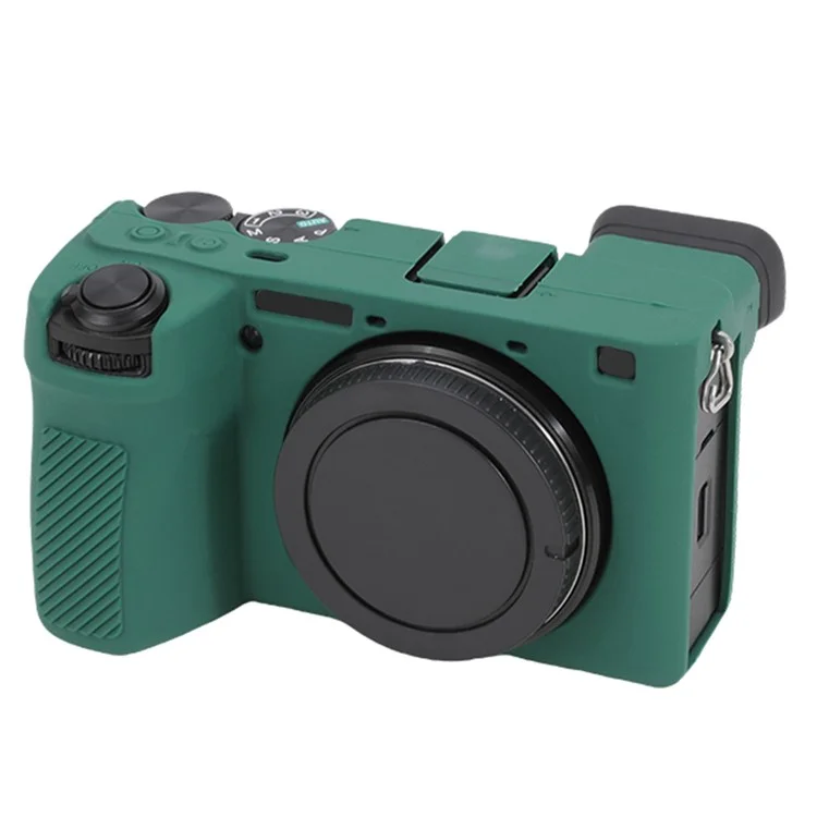 For Sony A6700 Drop Protection Camera Cover Soft Silicone Glossy Protective Case - Green