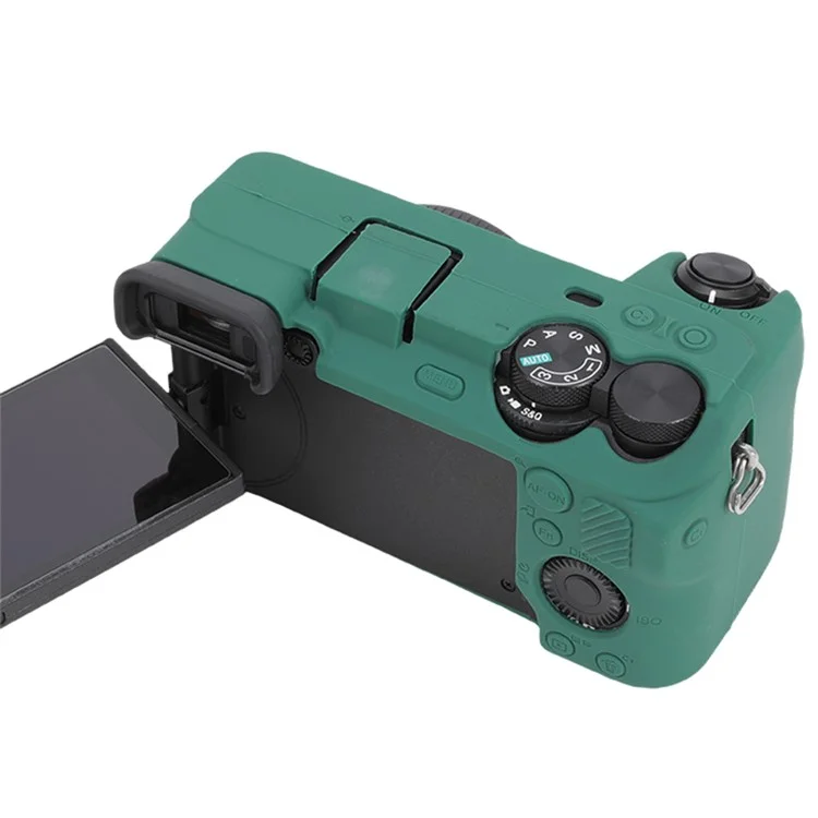 For Sony A6700 Drop Protection Camera Cover Soft Silicone Glossy Protective Case - Green