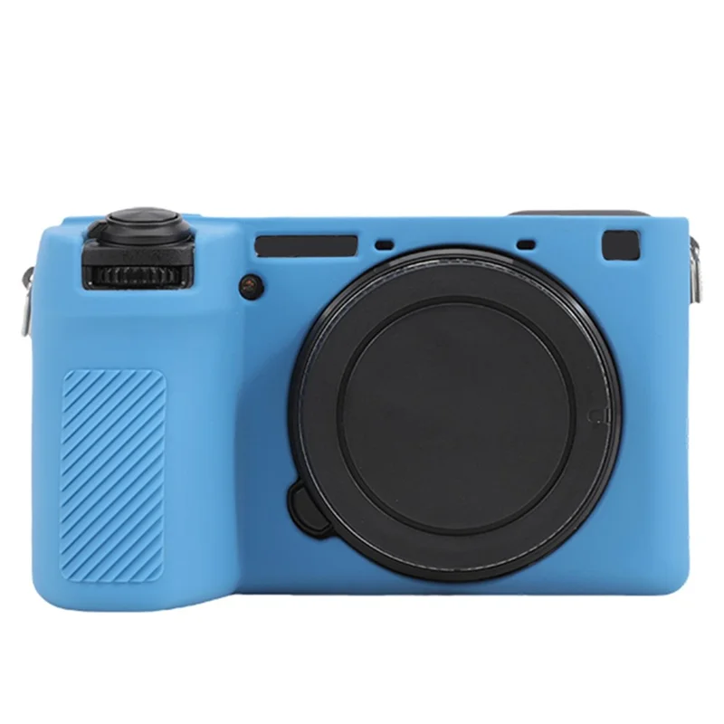Pour Sony A6700 Couvercle de caméra de protection contre les chutes Étui de protection en silicone souple et brillant - Bleu