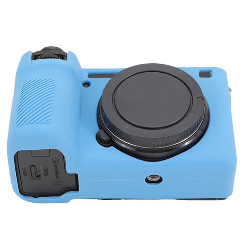 Pour Sony A6700 Couvercle de caméra de protection contre les chutes Étui de protection en silicone souple et brillant - Bleu