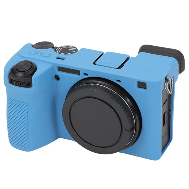 Pour Sony A6700 Couvercle de caméra de protection contre les chutes Étui de protection en silicone souple et brillant - Bleu