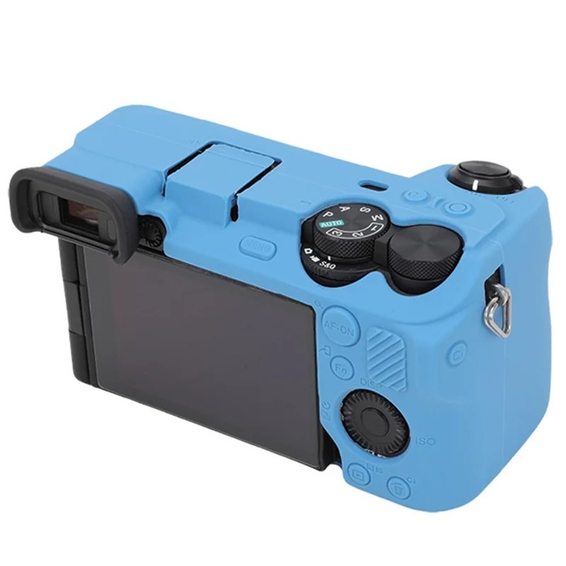 Pour Sony A6700 Couvercle de caméra de protection contre les chutes Étui de protection en silicone souple et brillant - Bleu