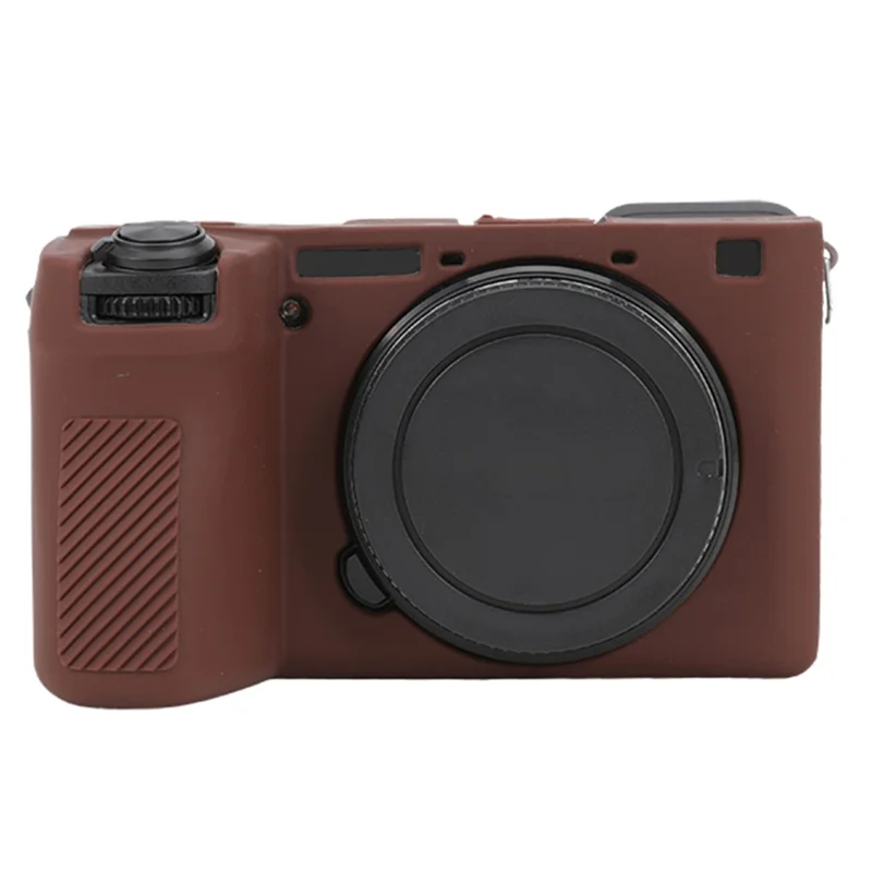 Per Sony A6700 Drop Protection Camera Cover Soft Silicone Glossy Protective Case - Caffè