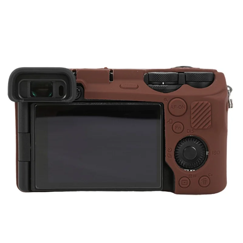 Per Sony A6700 Drop Protection Camera Cover Soft Silicone Glossy Protective Case - Caffè