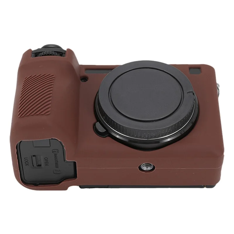 Per Sony A6700 Drop Protection Camera Cover Soft Silicone Glossy Protective Case - Caffè