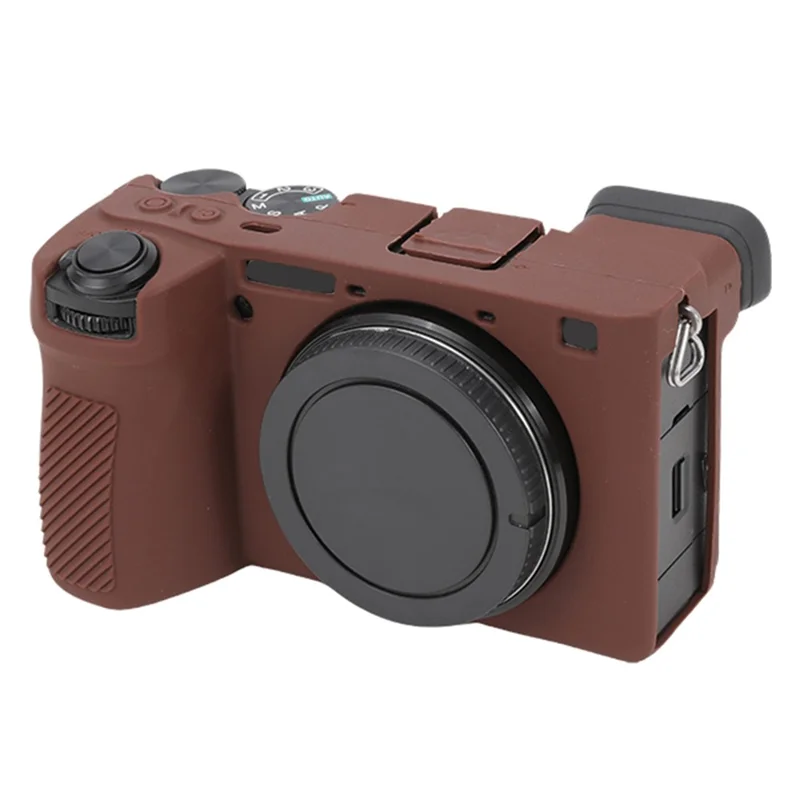 Per Sony A6700 Drop Protection Camera Cover Soft Silicone Glossy Protective Case - Caffè