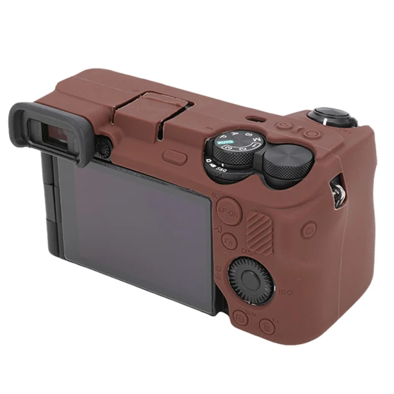 Per Sony A6700 Drop Protection Camera Cover Soft Silicone Glossy Protective Case - Caffè