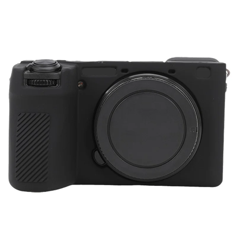 For Sony A6700 Drop Protection Camera Cover Soft Silicone Glossy Protective Case - Black