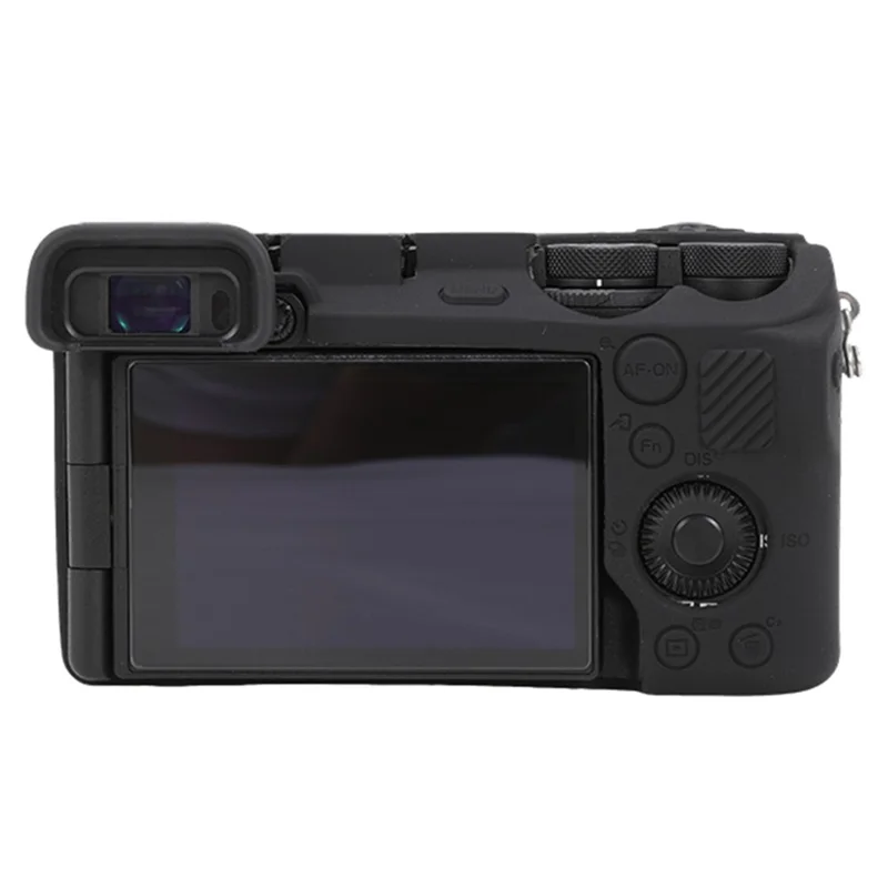 For Sony A6700 Drop Protection Camera Cover Soft Silicone Glossy Protective Case - Black