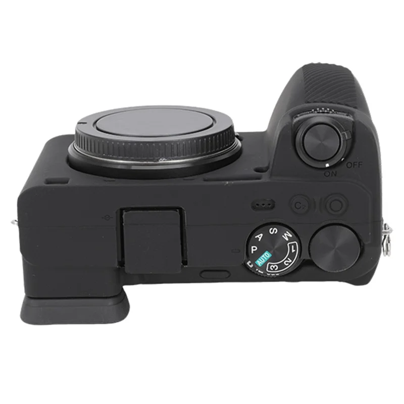 For Sony A6700 Drop Protection Camera Cover Soft Silicone Glossy Protective Case - Black