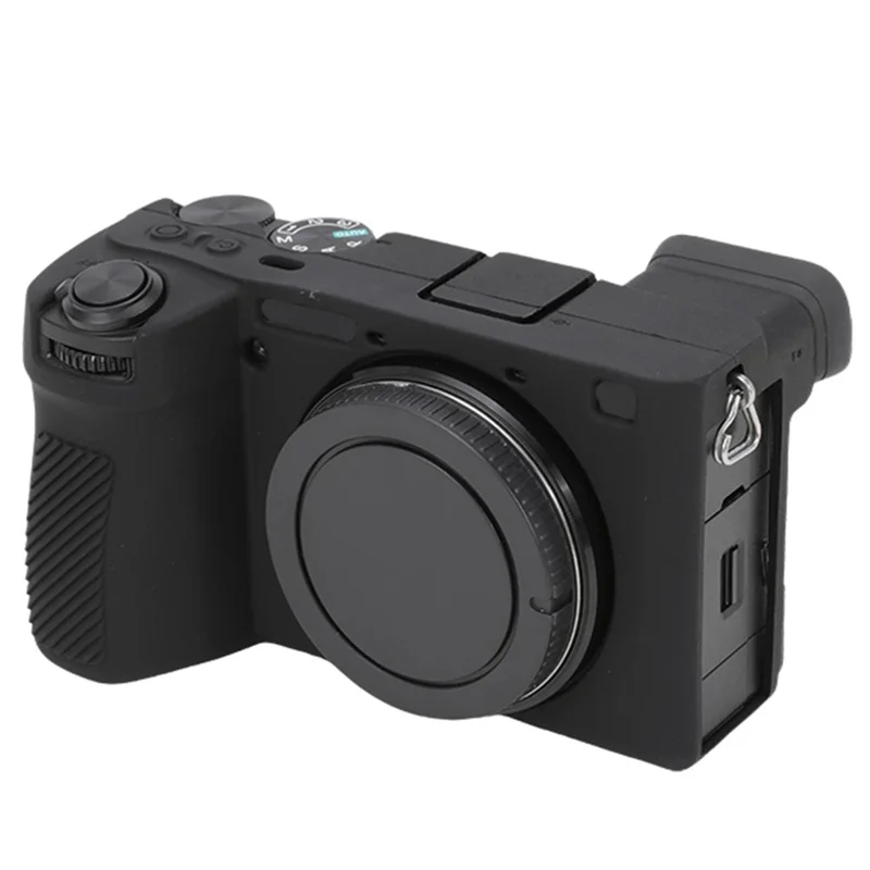 For Sony A6700 Drop Protection Camera Cover Soft Silicone Glossy Protective Case - Black