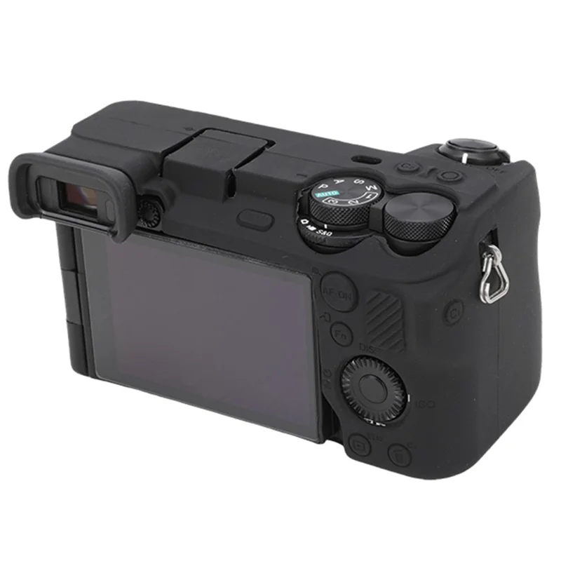 For Sony A6700 Drop Protection Camera Cover Soft Silicone Glossy Protective Case - Black