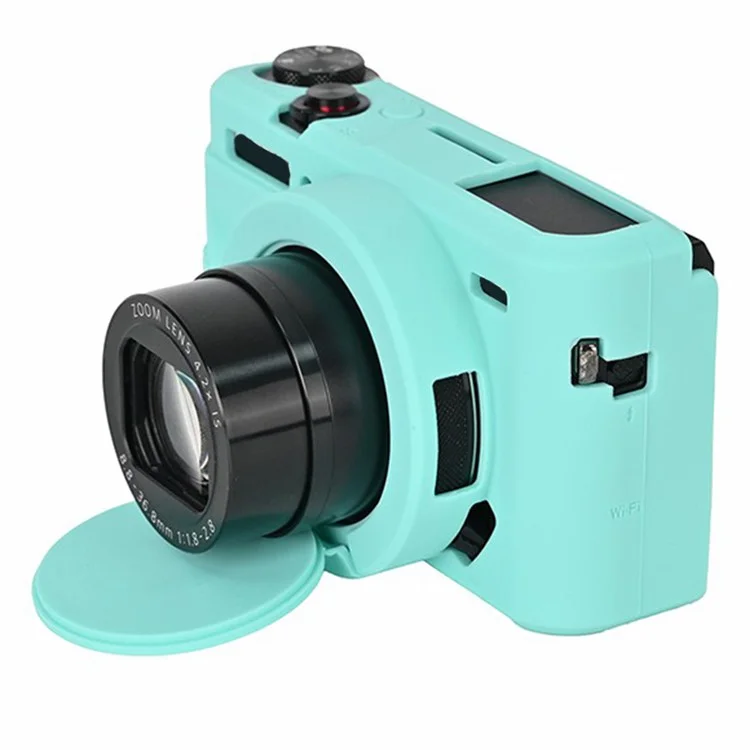 Pour Canon G7 X Mark II Étui de protection en silicone Housse anti-dérapante - Bleu