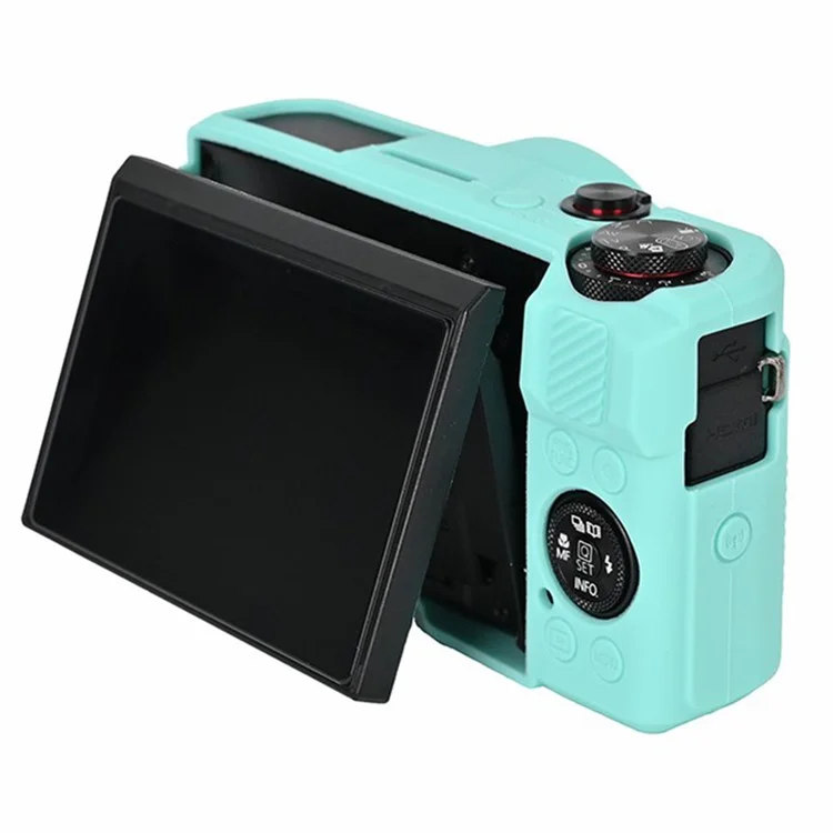Pour Canon G7 X Mark II Étui de protection en silicone Housse anti-dérapante - Bleu