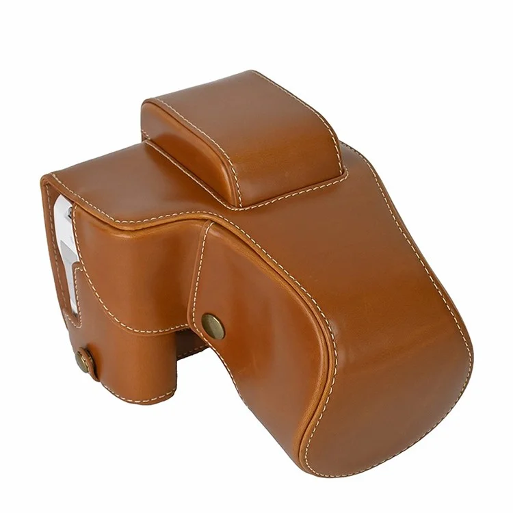 Para Canon EOS 200D / 200D II Funda de Cuero de la Parte Inferior de la Cámara Fácil de Cambiar la Batería - Marrón
