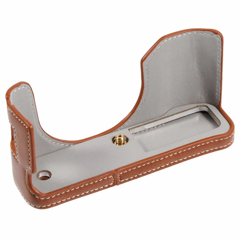 Voor Fujifilm X100VI PU Leren Camera-onderkap Halflichaamsbehuizing met Schroef - Koffie