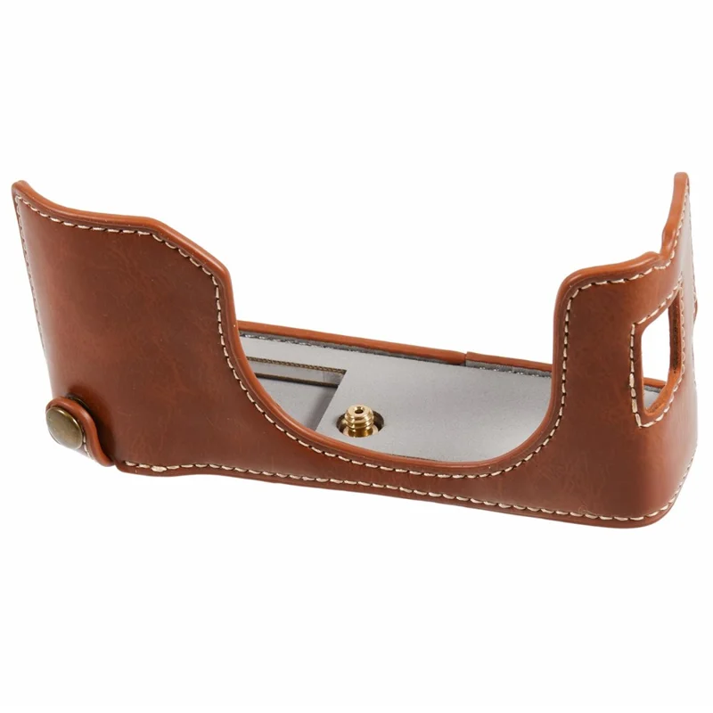 Voor Fujifilm X100VI PU Leren Camera-onderkap Halflichaamsbehuizing met Schroef - Koffie