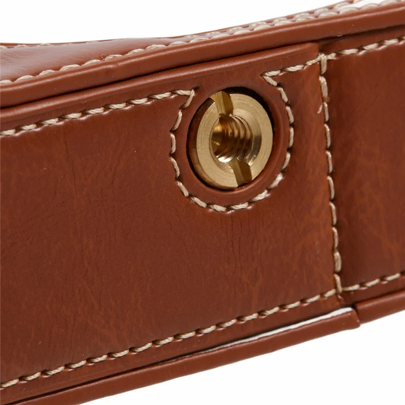 Voor Fujifilm X100VI PU Leren Camera-onderkap Halflichaamsbehuizing met Schroef - Koffie