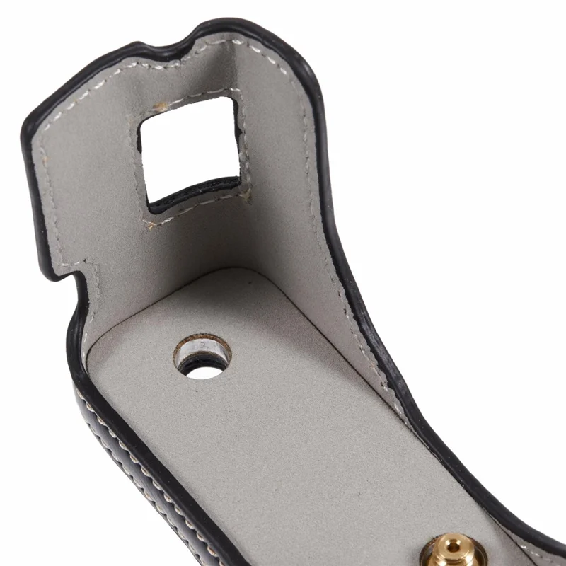 Pour Fujifilm X100VI Étui de protection en cuir PU avec support pour la moitié inférieure du boîtier de l'appareil photo avec vis - Noir
