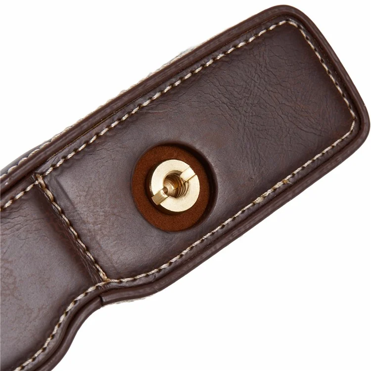 For Canon EOS R8 / RP PU Leather Bottom Case with Battery Opening Half Body Camera Protection Cover - Coffee