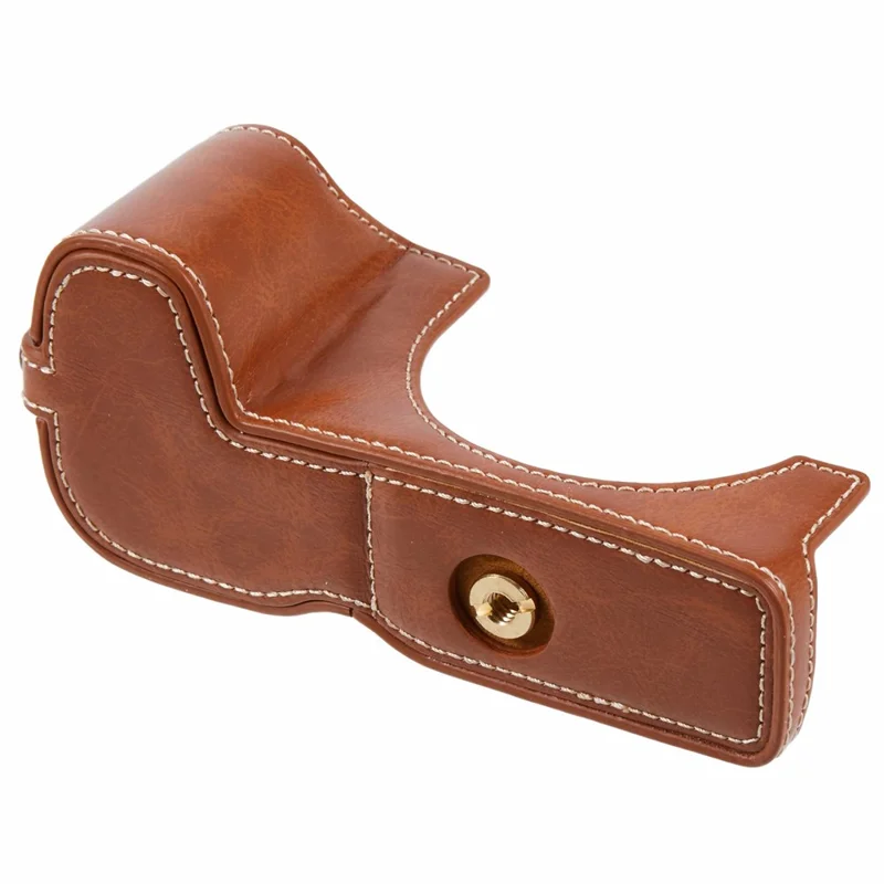 For Canon EOS R8 / RP PU Leather Bottom Case with Battery Opening Half Body Camera Protection Cover - Brown