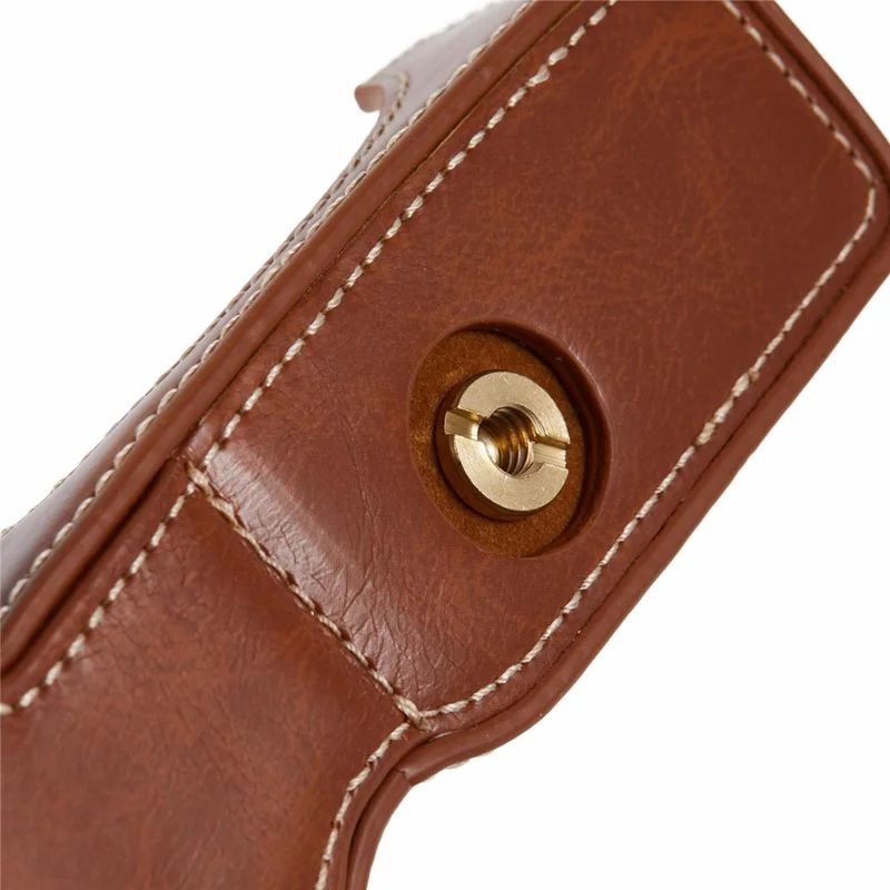 For Canon EOS R8 / RP PU Leather Bottom Case with Battery Opening Half Body Camera Protection Cover - Brown