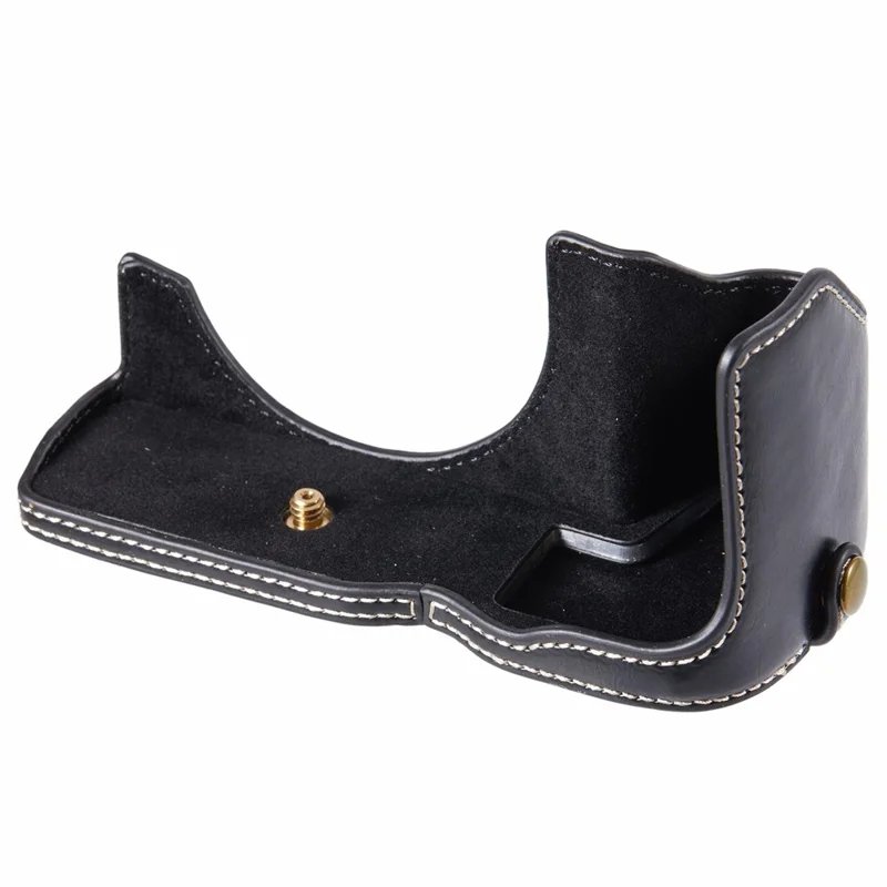 For Canon EOS R8 / RP PU Leather Bottom Case with Battery Opening Half Body Camera Protection Cover - Black