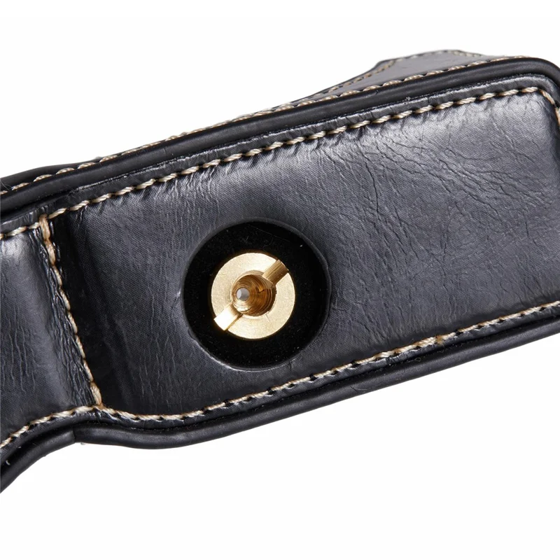 For Canon EOS R8 / RP PU Leather Bottom Case with Battery Opening Half Body Camera Protection Cover - Black