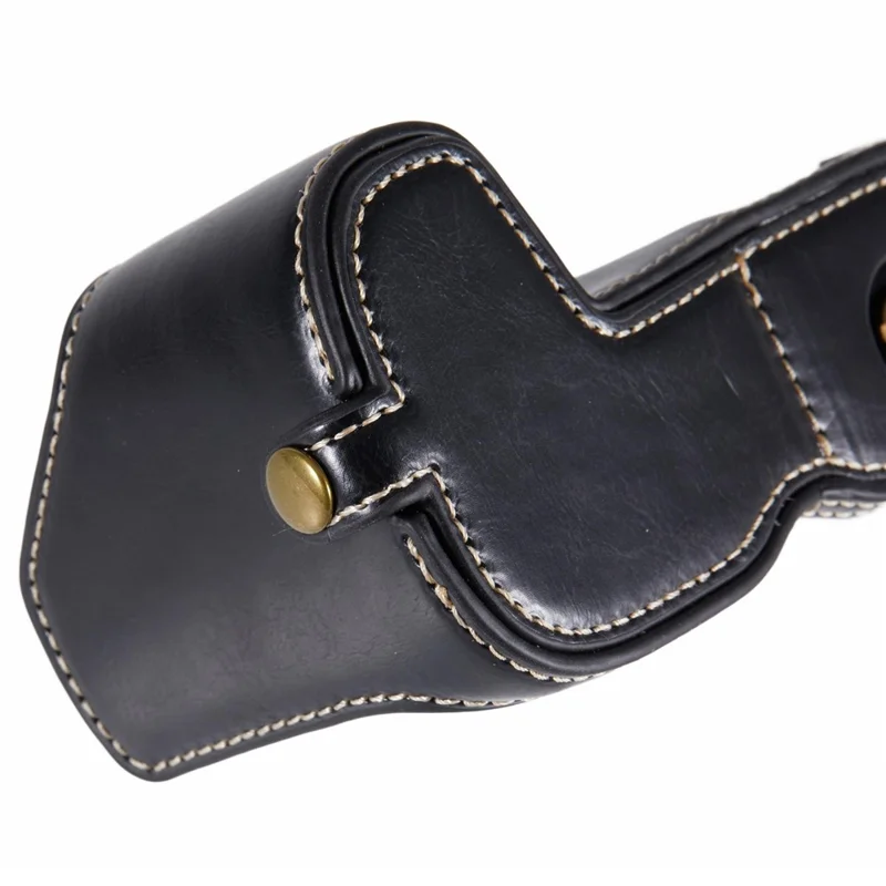 For Canon EOS R8 / RP PU Leather Bottom Case with Battery Opening Half Body Camera Protection Cover - Black