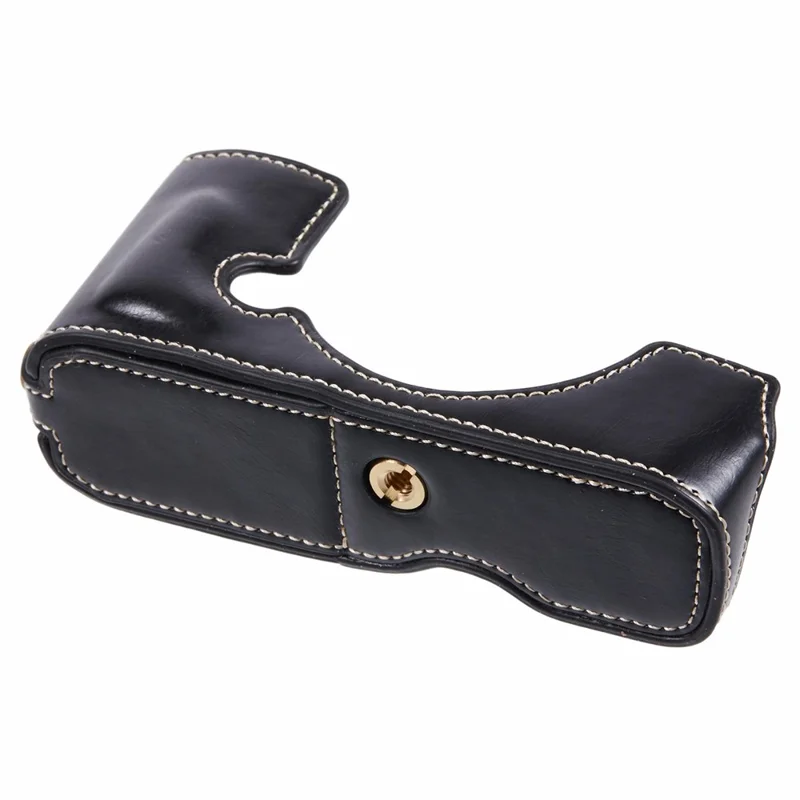 For Nikon Z Fc PU Leather Bottom Case Half Body Camera Protection Cover with Battery Opening - Black