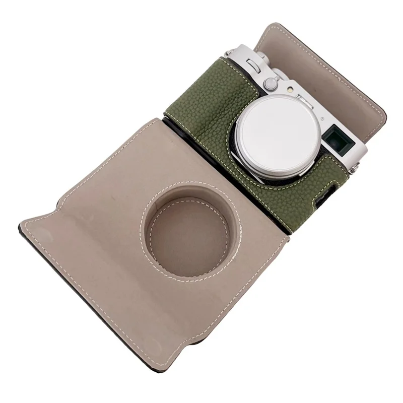 For Fujifilm X100VI Camera Sleeve Large Opening Design PU Leather Case Easy to Replace Battery - Green