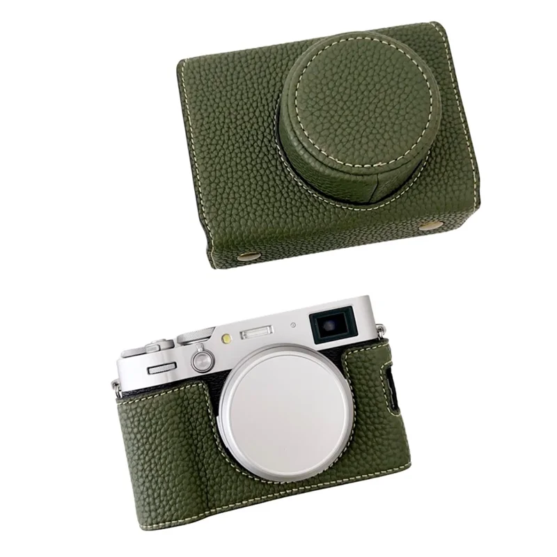 For Fujifilm X100VI Camera Sleeve Large Opening Design PU Leather Case Easy to Replace Battery - Green