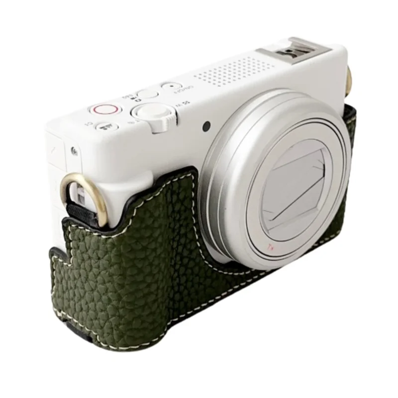 For Sony ZV-1 II / ZV-1M2 / ZV-1F Litchi Texture PU Leather Camera Bag Bottom Case Easy to Replace Battery - Green