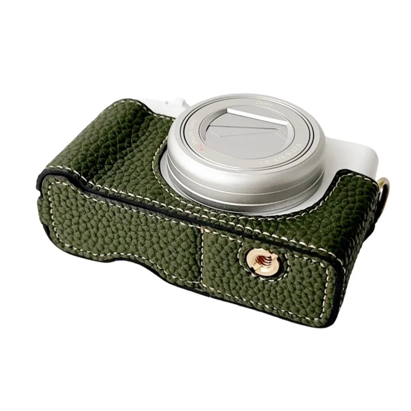 For Sony ZV-1 II / ZV-1M2 / ZV-1F Litchi Texture PU Leather Camera Bag Bottom Case Easy to Replace Battery - Green