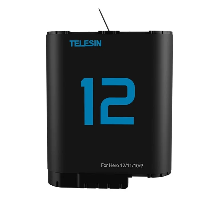 TELESIN S0-ECB-02-TGP Pour GoPro Hero 12 / 11 / 10 / 9 Batterie double arc Décodage complet Batterie 1720mAh