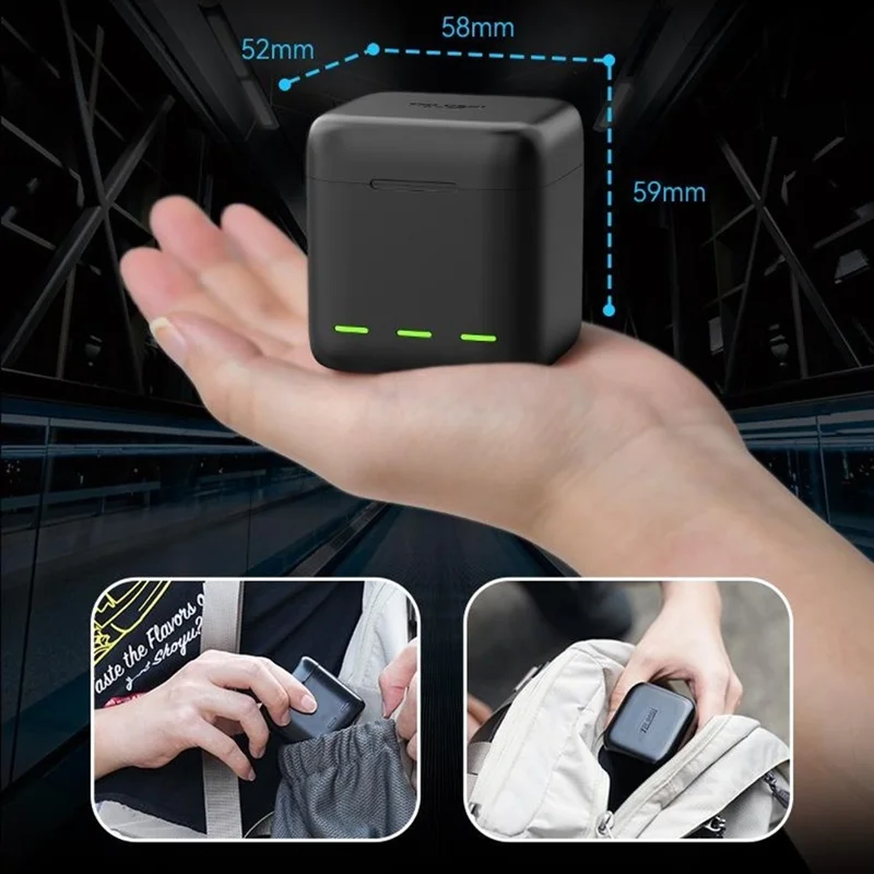 TELESIN S0-BCG-04-TGP For GoPro Hero 12  /  11  /  10  /  9 Portable Charging Case Kit with 2 Batteries