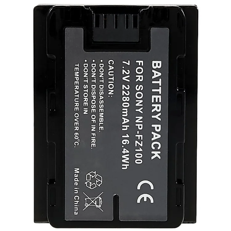For Sony A7M3 / A7R3 / A7R111 / ILCE-9 / A6600 / A9M2 Rechargeable 2280mAh 7.2V Camera Battery Replacement (without Logo), Encode: NP-FZ100