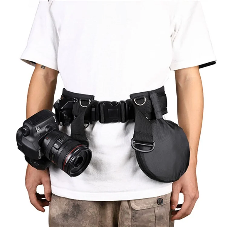 SLR-Kamera mit festem Gurt, verstellbarer Fotografie-Taillengurt, Bergsteiger-Objektivtasche, Hängeschlaufe